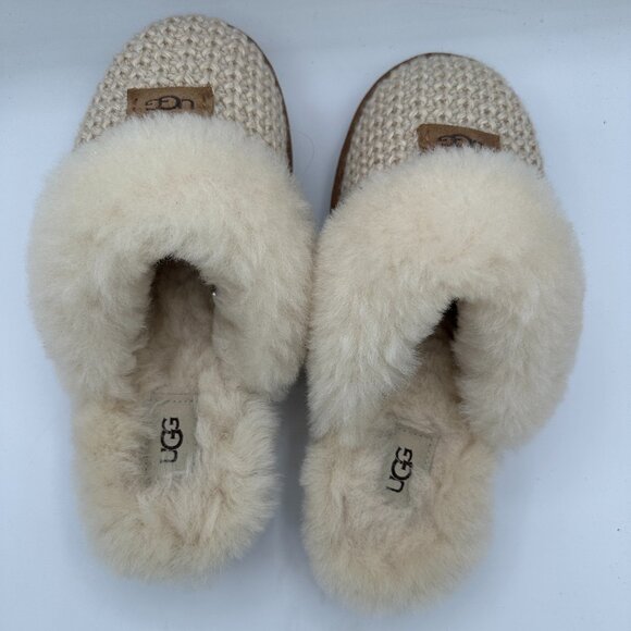 Women's 100% UGG Brand 1117659 Cozy Cream Knit Soft Slipper Shoes Size 8 - Picture 5 of 7